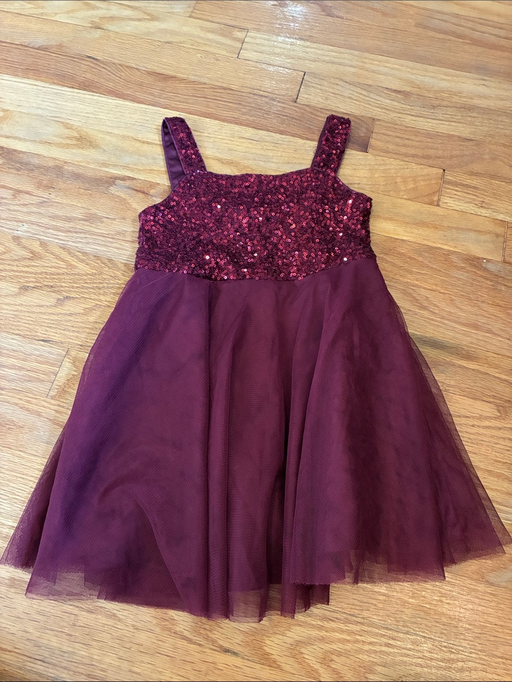 The Children's Place Burgundy Sequin Dress (Size 5)
